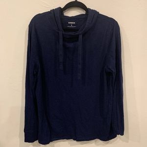 Men's Express Navy Thin Drawstring Hoodie Size M
